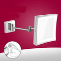 8.5 inch stainless steel folding makeup mirror showing silver mirror lens and portable design