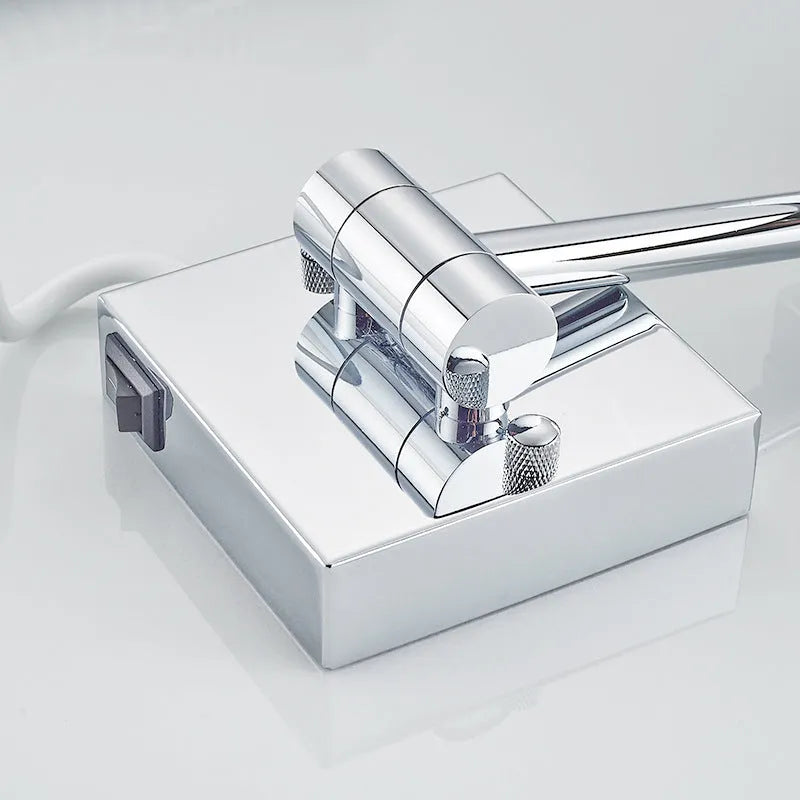 8.5 inch stainless steel folding makeup mirror showing silver mirror lens and portable design