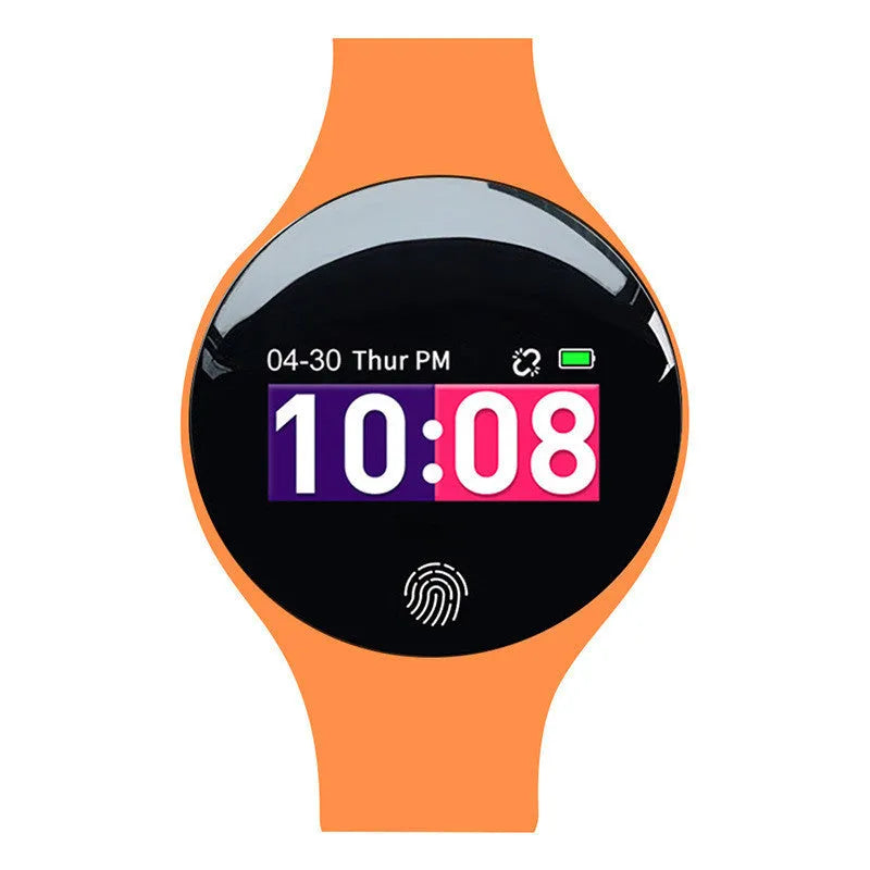 Smart watch with Bluetooth pedometer and vibrating alarm in multiple colours including black, blue, and rose red