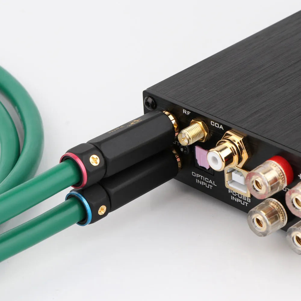 4-core shielded RCA audio cable with silver-plated copper conductors for CD decoder to amplifier connections