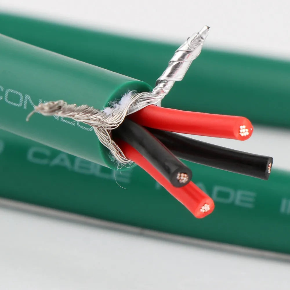 4-core shielded RCA audio cable with silver-plated copper conductors for CD decoder to amplifier connections