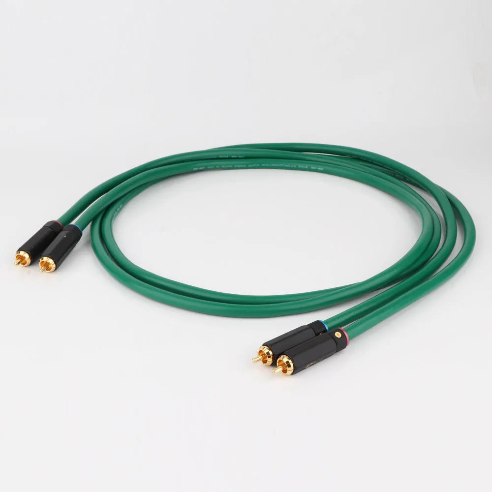 4-core shielded RCA audio cable with silver-plated copper conductors for CD decoder to amplifier connections