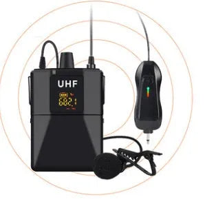 Black Little Bee X3 wireless lavalier lapel microphone on a clip.