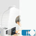 White desk lamp with learning eye protection features and USB power connection