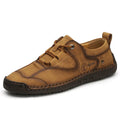 Men's casual leather shoes with microfiber upper in black, gold, or khaki colour options