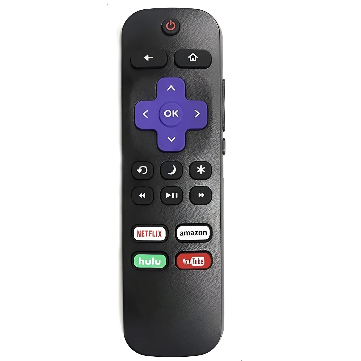 Black Roku TV remote control for Roku Express Premiere with voice command button