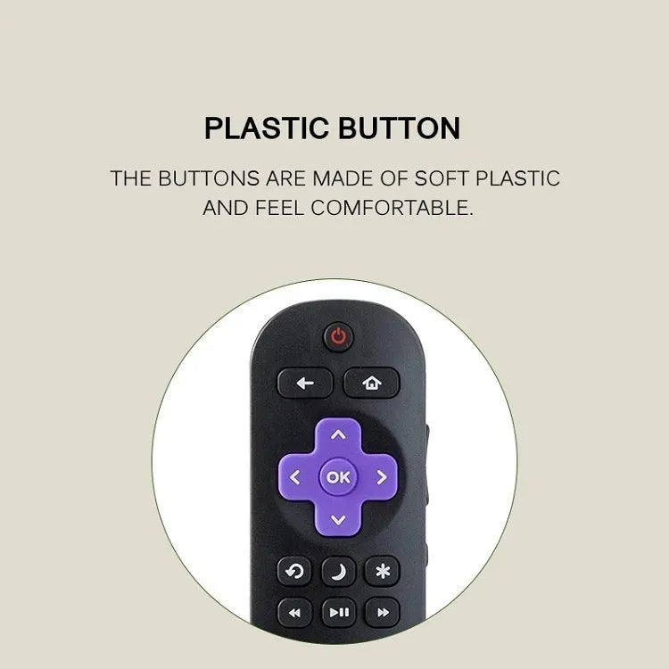 Black Roku TV remote control for Roku Express Premiere with voice command button