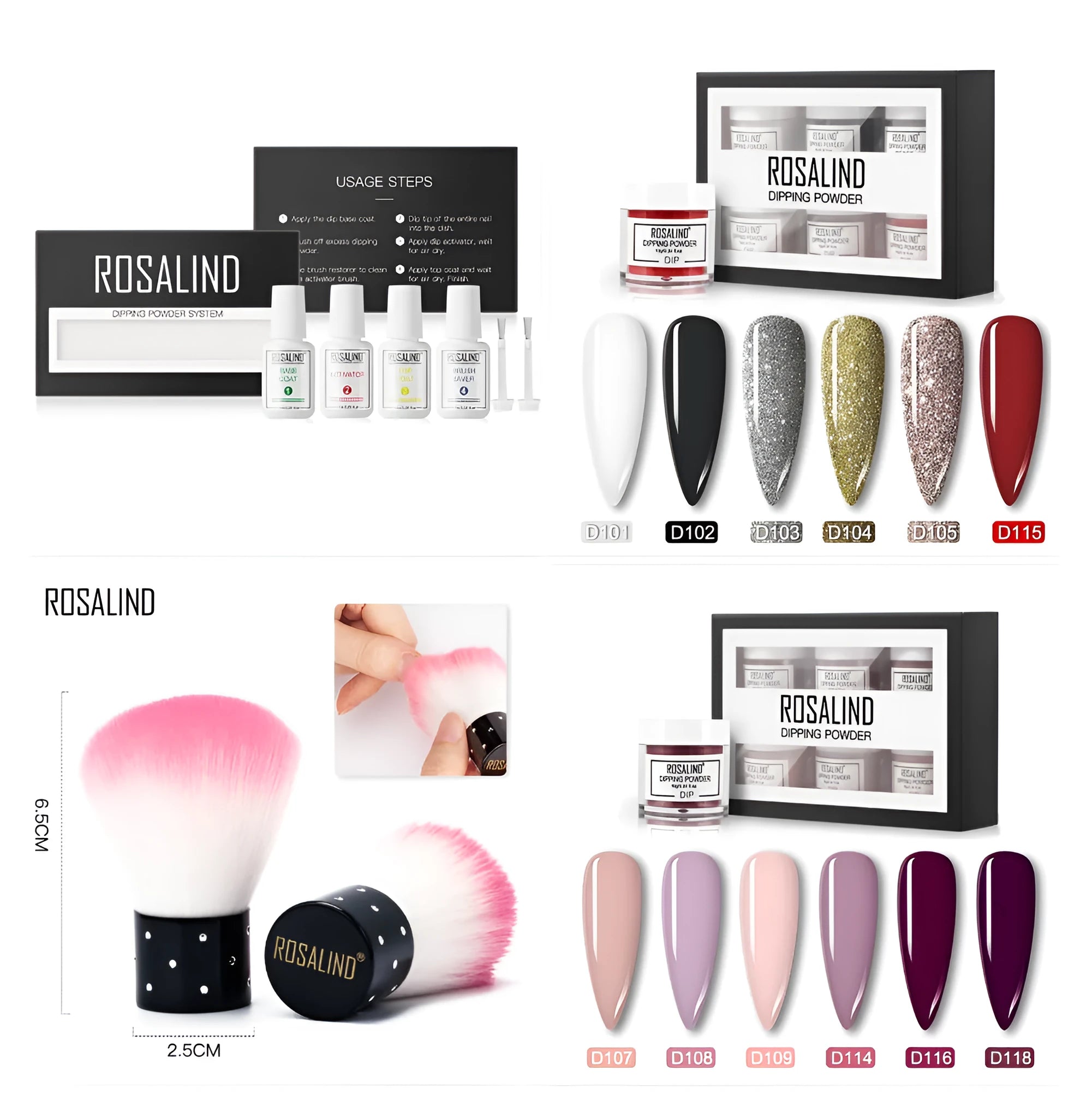 Nail Beauty Set dipping powder kit with 10g infiltration powder pots, activator, and top coat in multiple style options