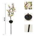 Solar-powered cherry tree branch decorative garden light with ground stake for outdoor use