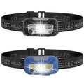 USB rechargeable sensor headlight with white and red LED lights showing motion control sensor