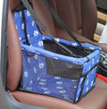 Breathable pet car bag with safety tether in 40x32x25cm size showing anti-collapse frame and zipper pocket