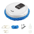 Automatic spray sweeping and mopping robot in a home setting on a hard floor