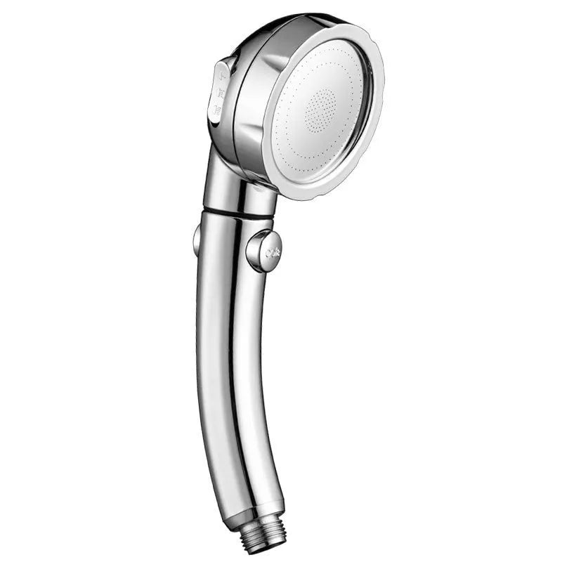 Handheld shower head with universal 4-point interface in blue finish