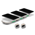 Black 3-in-1 wireless charging station for smartphone, AirPods case and Apple Watch