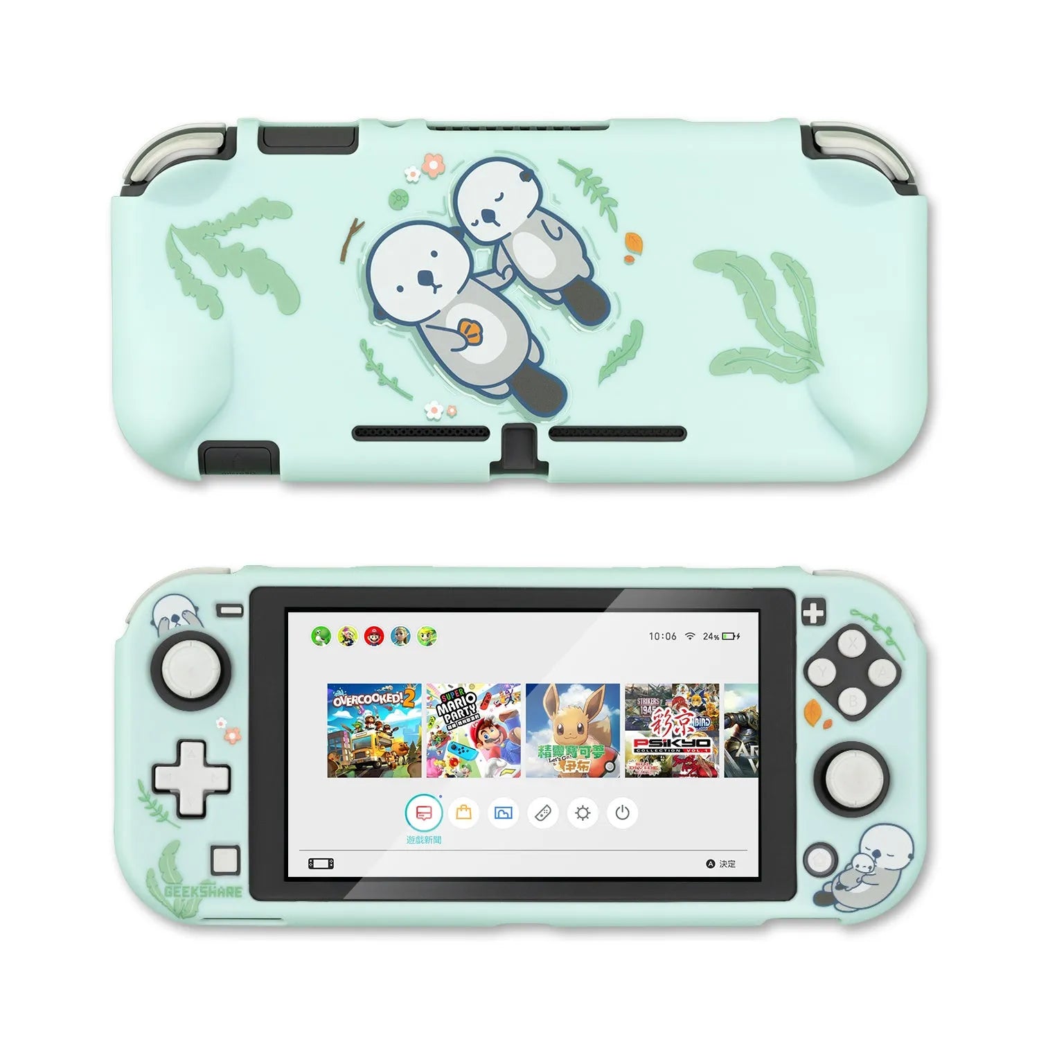 Nintendo Switch Lite silicone controller protective case with back grip design
