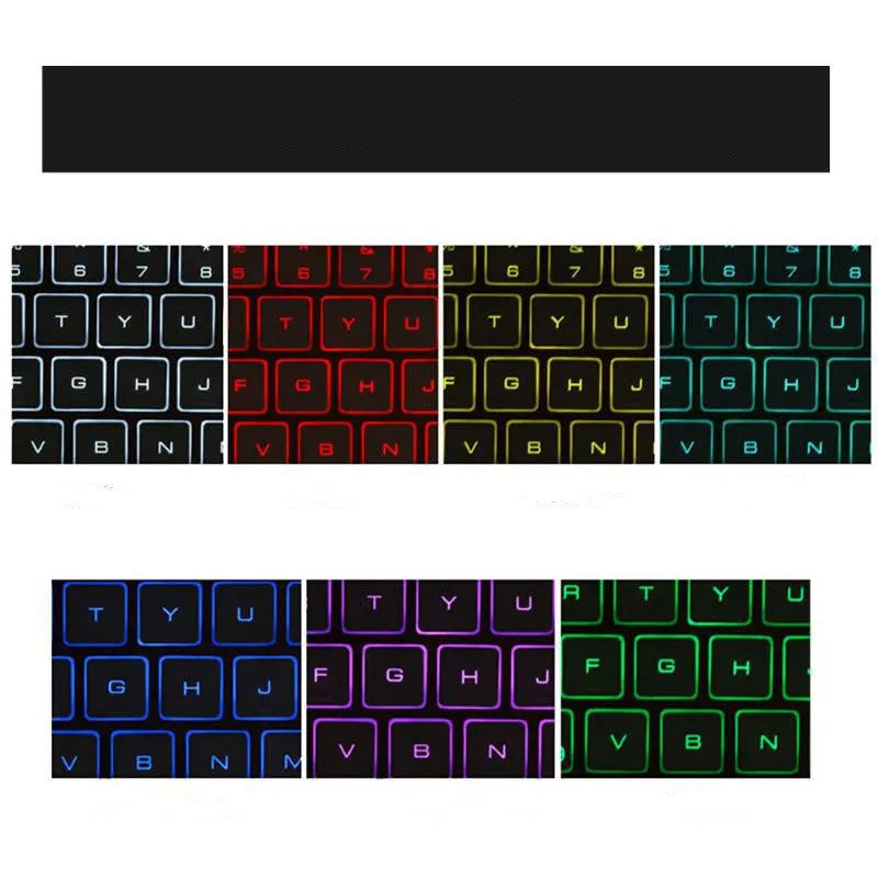 Black aluminium alloy Bluetooth 3.0 keyboard with QI wireless charging, 7 colour backlight, 244x173x5mm