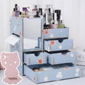 Wooden cosmetic storage box with internal dividers for jewellery organisation