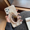 Marble pattern bowknot rhinestone mirror phone case for Apple iPhone models
