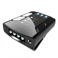 Black USB rechargeable cap clip light with power indicator and rotating mount for fishing.