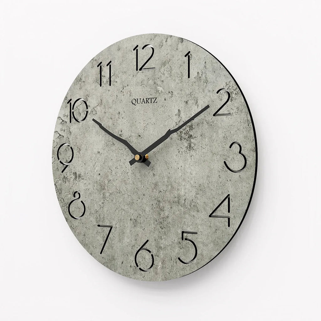 Grey European style modern wall clock for living room decoration