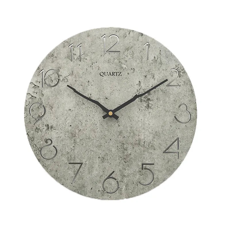 Grey European style modern wall clock for living room decoration