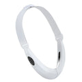 White rechargeable facial lifting device with red and blue light therapy modes.