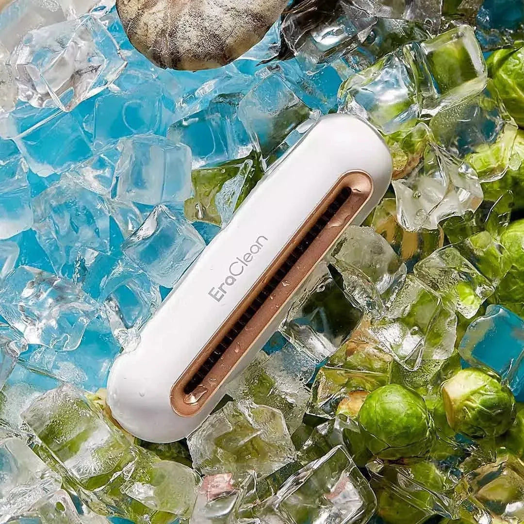 Rose gold coloured USB-powered refrigerator and car deodorant steriliser air purifier unit.