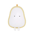 Warm yellow pear-shaped silicone bedside night light with USB charging