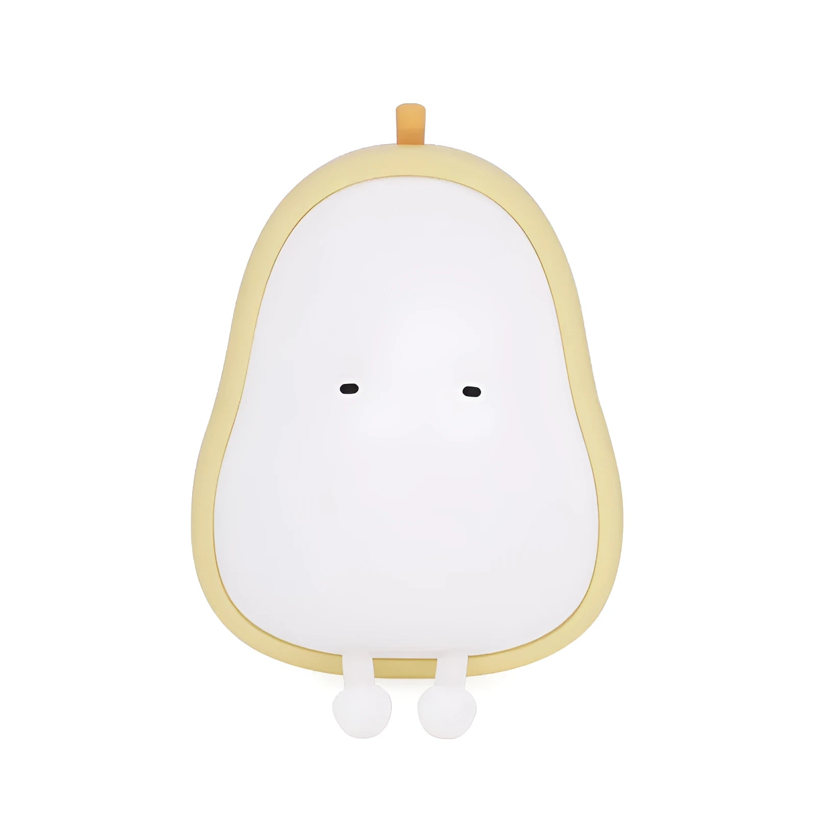Warm yellow pear-shaped silicone bedside night light with USB charging