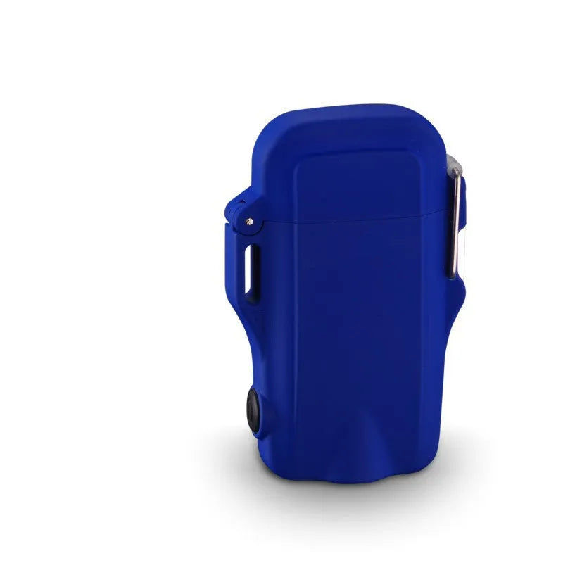 USB rechargeable waterproof windproof lighter with integrated flashlight in camouflage colour