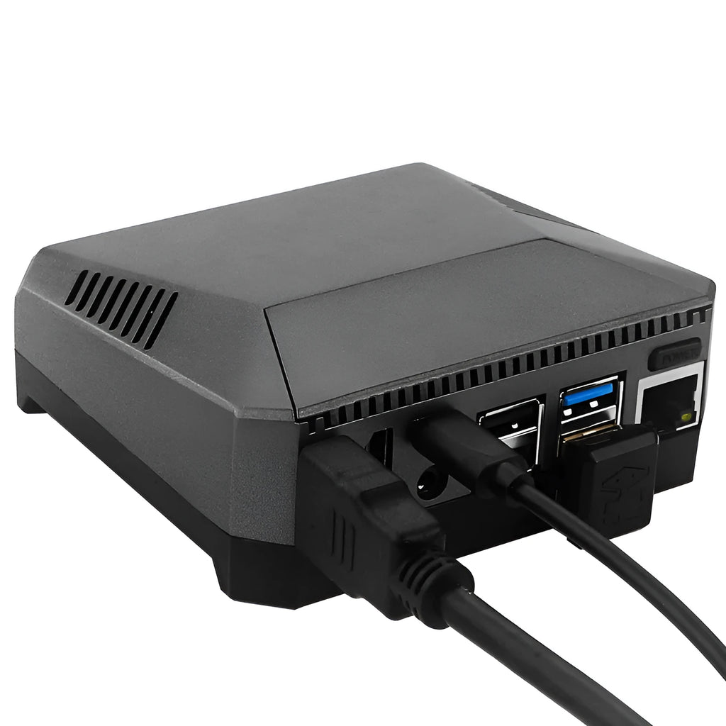 Silver aluminium alloy case with fan for M.2 SSD expansion board protection and cooling