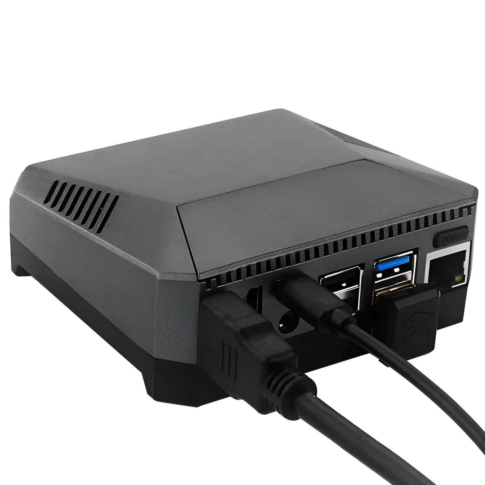 Silver aluminium alloy case with fan for M.2 SSD expansion board protection and cooling