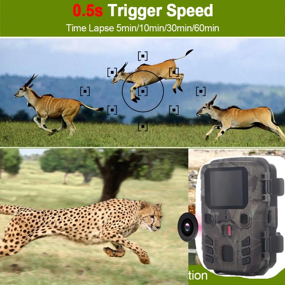 Black plastic infrared night vision monitor with 12MP sensor and TF card slot