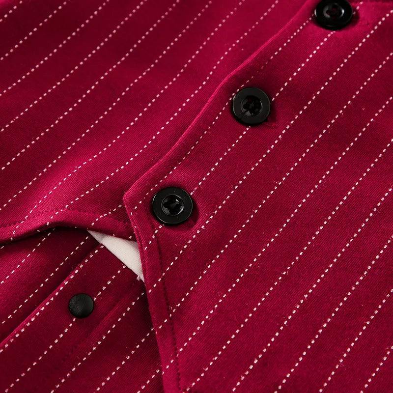 Wine red cotton baby boy romper one-piece suit with long sleeves for autumn wear