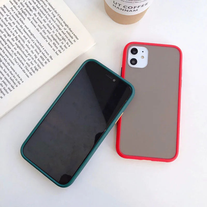 Frosted silicone phone case in black fitted onto an iPhone, with soft matte texture and slim profile
