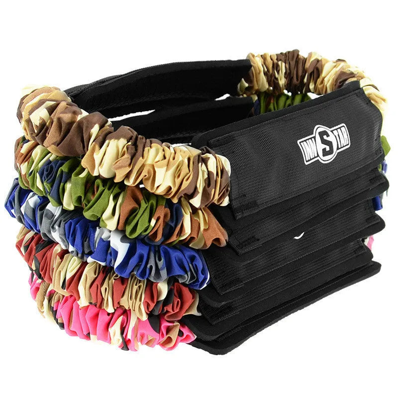 Camouflage fitness tension band yoga resistance elastic ring in multiple weight options 10lb to 55lb