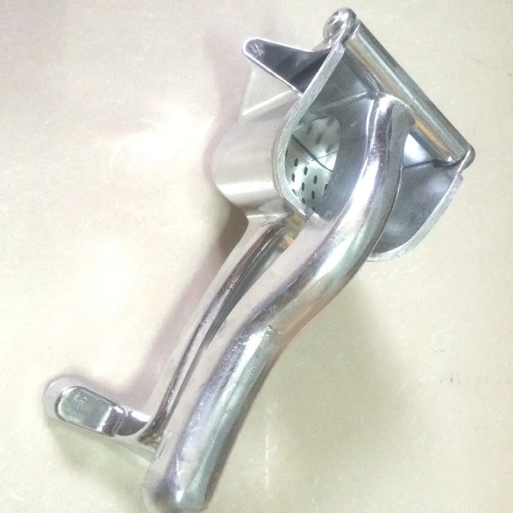 Silver heavy duty aluminium and steel lemon squeezer with large bowl