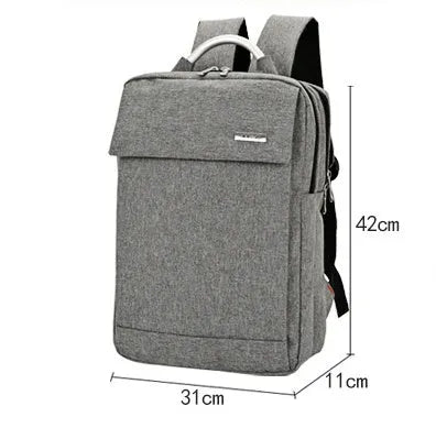 Double shoulder bag in nylon with 15 inch notebook PC compartment, available in black, blue, gray, and red