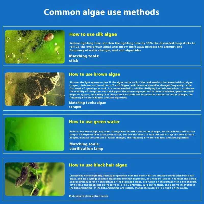 Ecological algae removal King algaecide bottles in 300ml 700ml 1100ml sizes for aquarium pond treatment