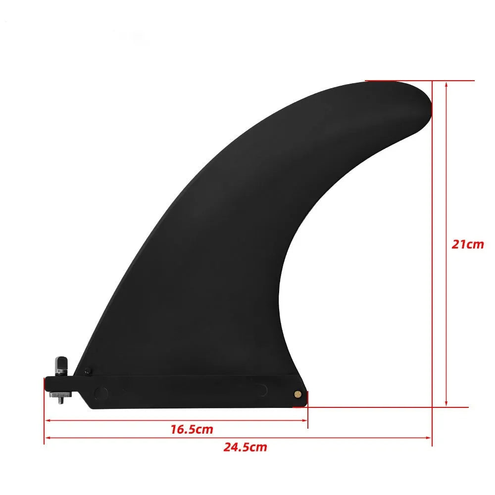 SUP paddle with removable large fish fins, plastic construction, approximately 175g weight