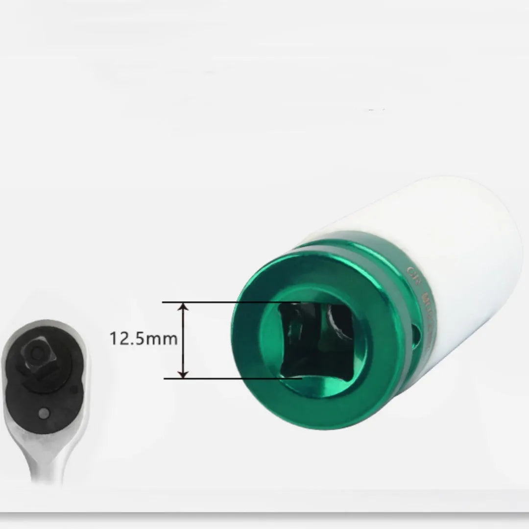 Four impact sockets in sizes 17mm 19mm 21mm 22mm for pneumatic wrenches