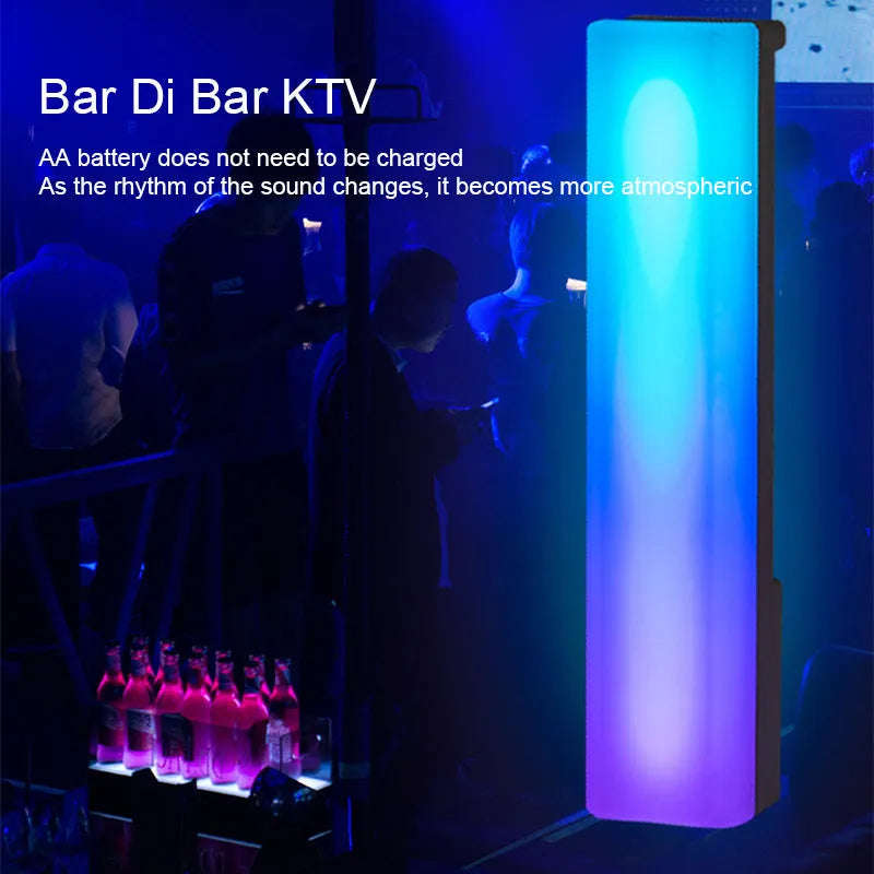 3D RGB LED ambiance lamp with voice-activated rhythm light in black or white shell