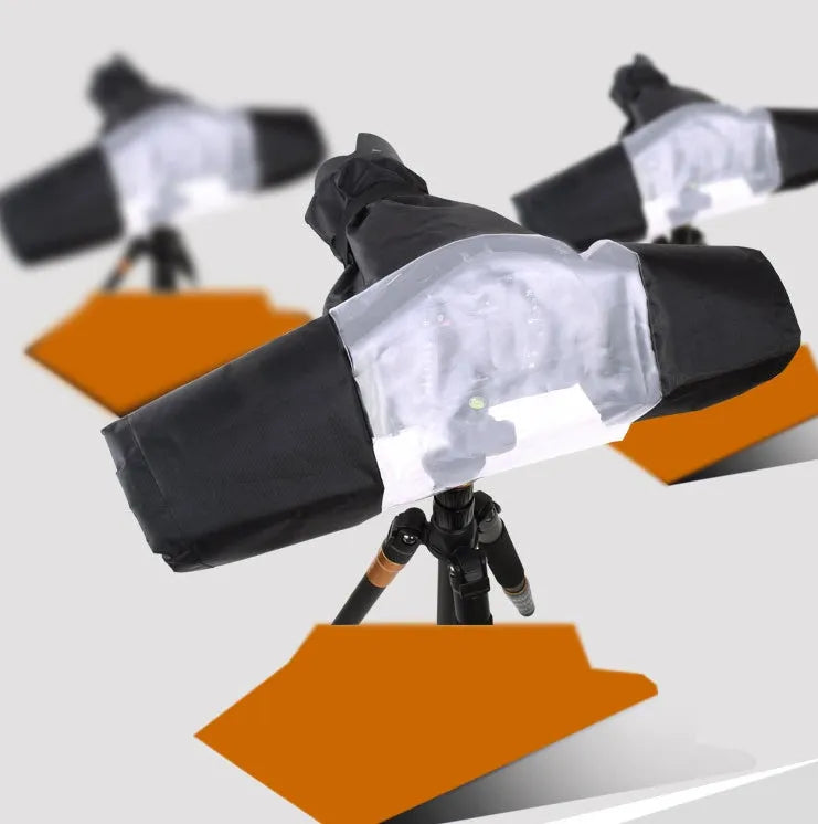 SLR camera rainproof cover with clear lens window for long focus lenses
