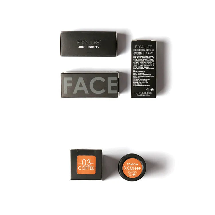 Four-shade face contour highlighter palette with colours A, B, C, D for cheekbone highlighting
