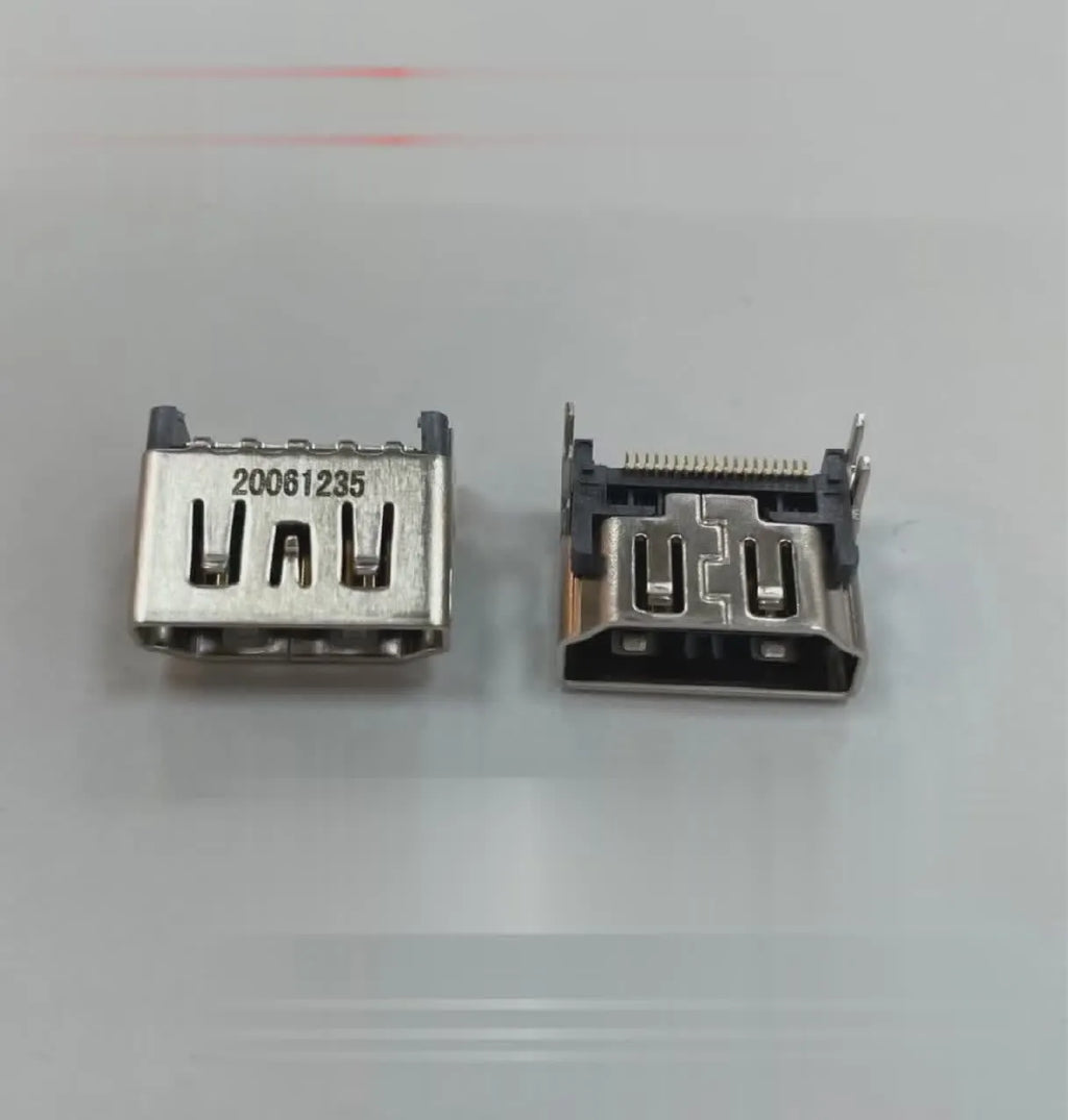 Silver HDMI interface host socket gaming accessory with 19-pin connector