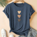 Women's pure cotton short sleeve round neck t-shirt in art retro style, shown in multiple solid colours.