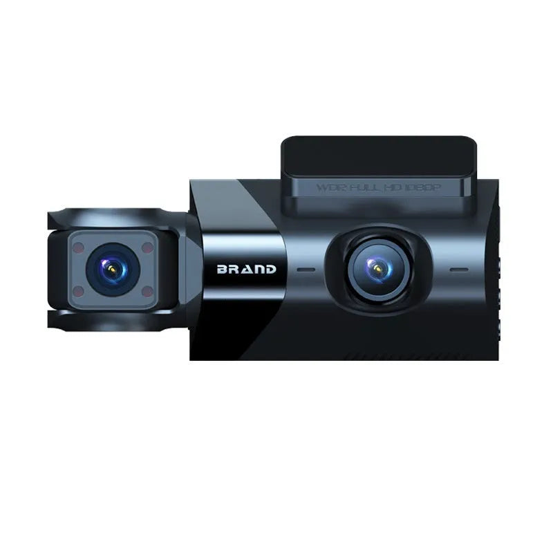 Black car dash camera with 5-inch screen, for front and rear 2K recording with Wi-Fi and GPS.