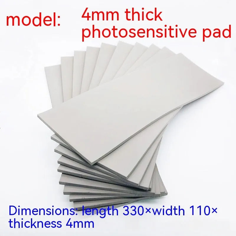 Black and grey plastic photosensitive seal pad for pottery calligraphy painting, 330mm by 110mm.