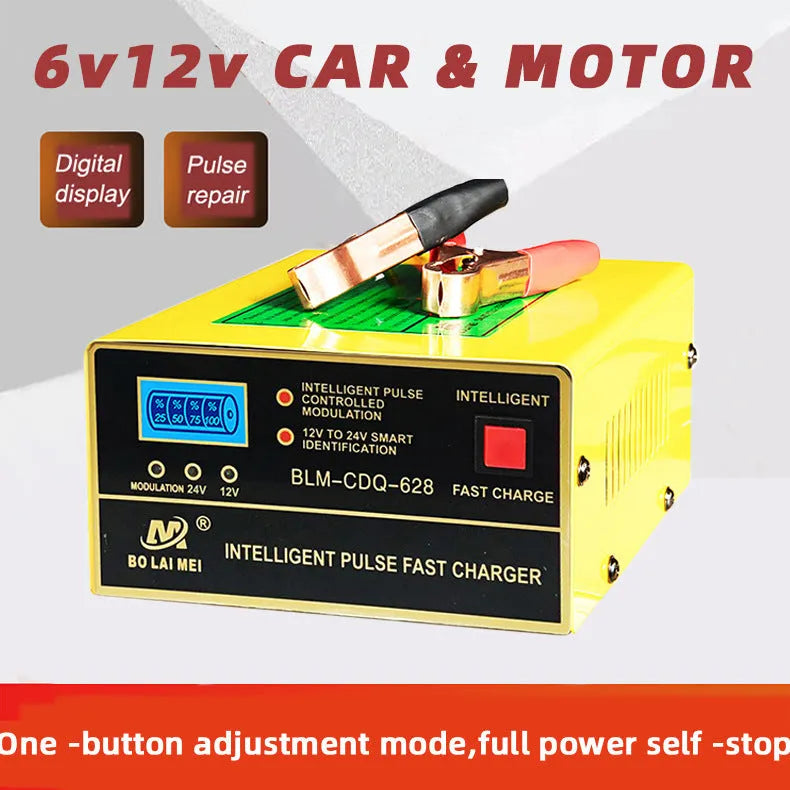 BT 168 manual car battery charger for 12V and 24V lead acid batteries