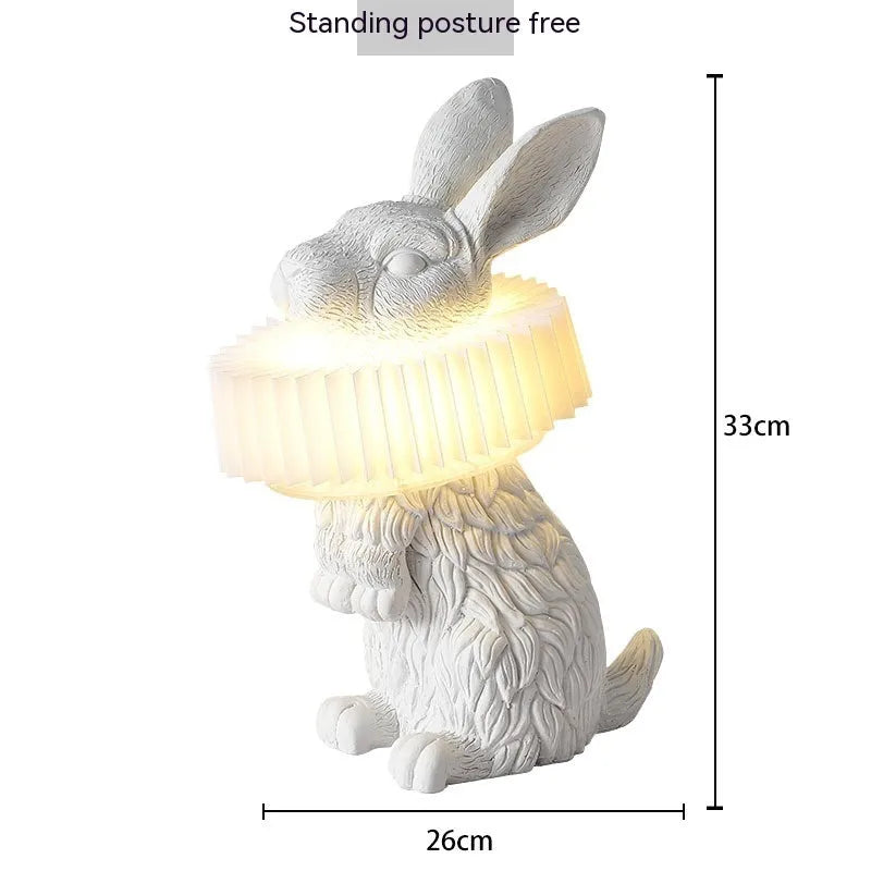 Custom modern bedroom table lamp with British Standard plug in white or black rabbit finish.